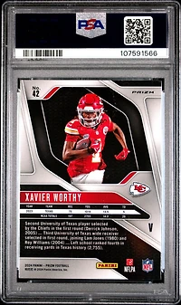 2024 Panini Prizm Rookie Variation 42 Xavier Worthy PSA 10