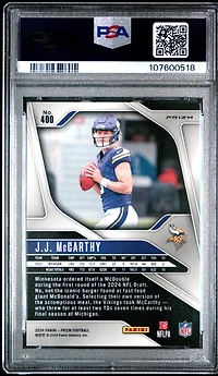 2024 Panini Prizm 400 Jj Mccarthy Disco Prizm PSA
