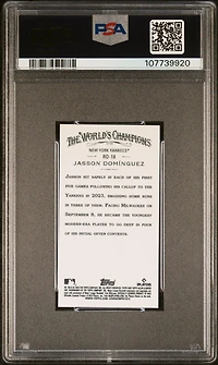 2024 Topps Allen & Ginter Rookie Design Variations Mini Rd18 Jasson Dominguez PSA 10