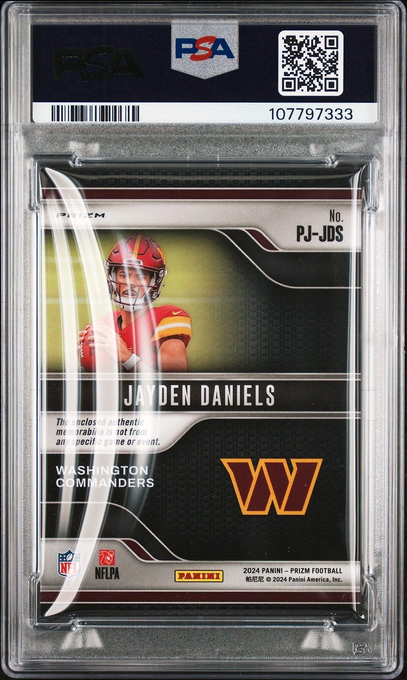 2024 Panini Prizm Premier Jerseys Pjjds Jayden Daniels PSA 9