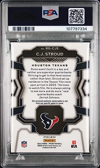 2023 Panini Prizm Rookie Gear Rgcjs Cj Stroud PSA 10