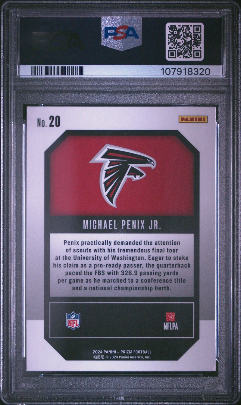 2024 Panini Prizm Emergent 20 Michael Penix Jr. PSA 10