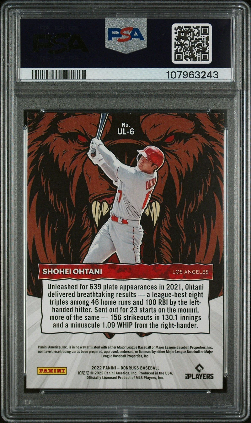 2022 Panini Donruss Unleashed Ul6 Shohei Ohtani Diamond PSA 10
