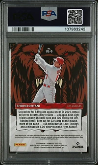 2022 Panini Donruss Unleashed Ul6 Shohei Ohtani Diamond PSA 10