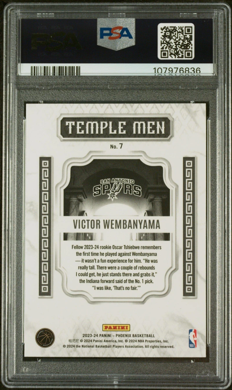 2023 Panini Phoenix Temple Men 7 Victor Wembanyama PSA 10