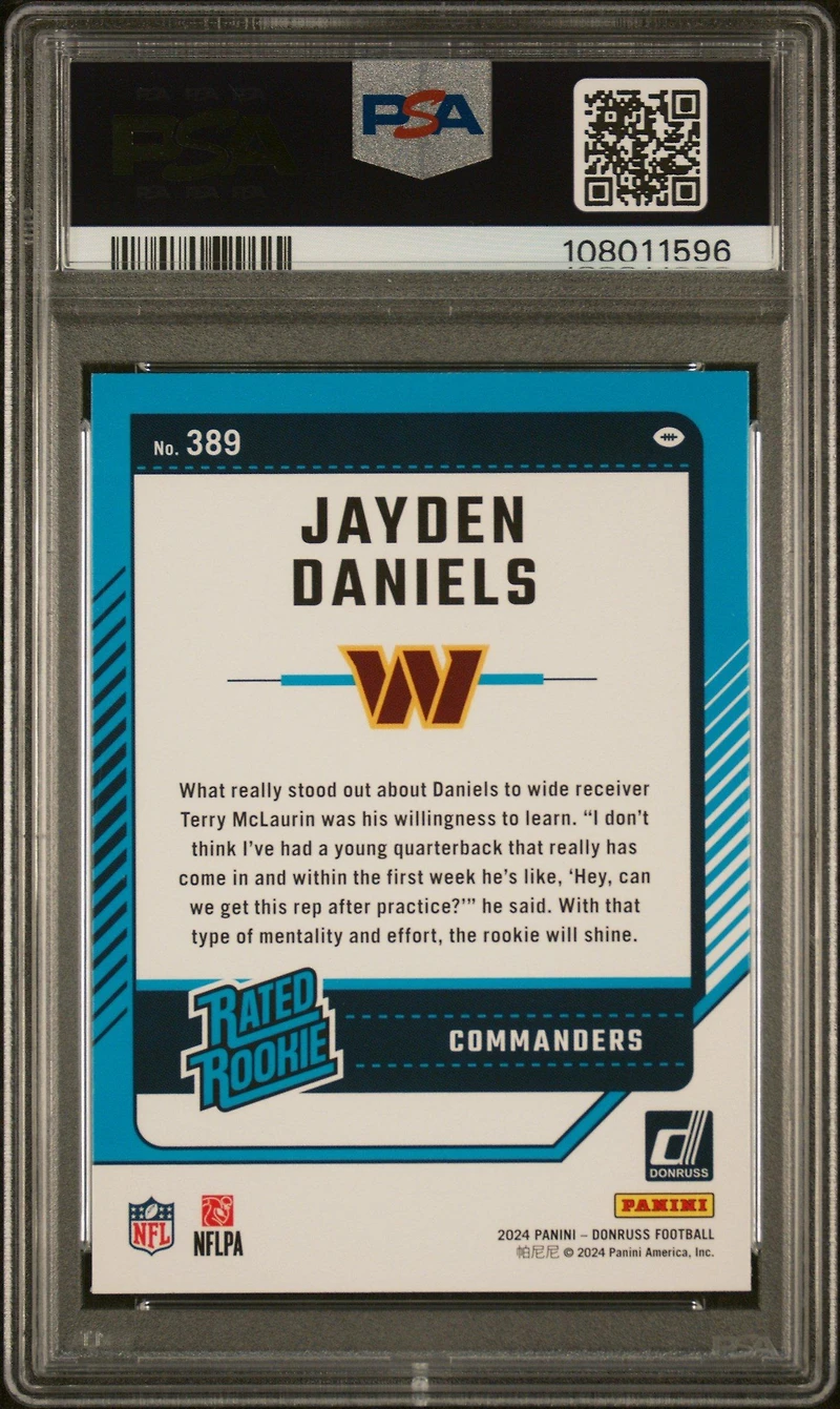 2024 Panini Donruss 389 Jayden Daniels PSA 10