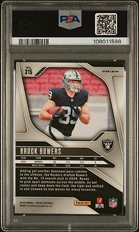 2024 Panini Prizm 315 Brock Bowers Neon Green Pulsar PSA