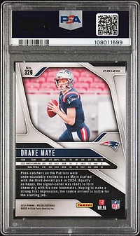 2024 Panini Prizm 329 Drake Maye Neon Green Pulsar PSA