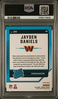 2024 Panini Donruss 389 Jayden Daniels Optic Preview-red & Green PSA