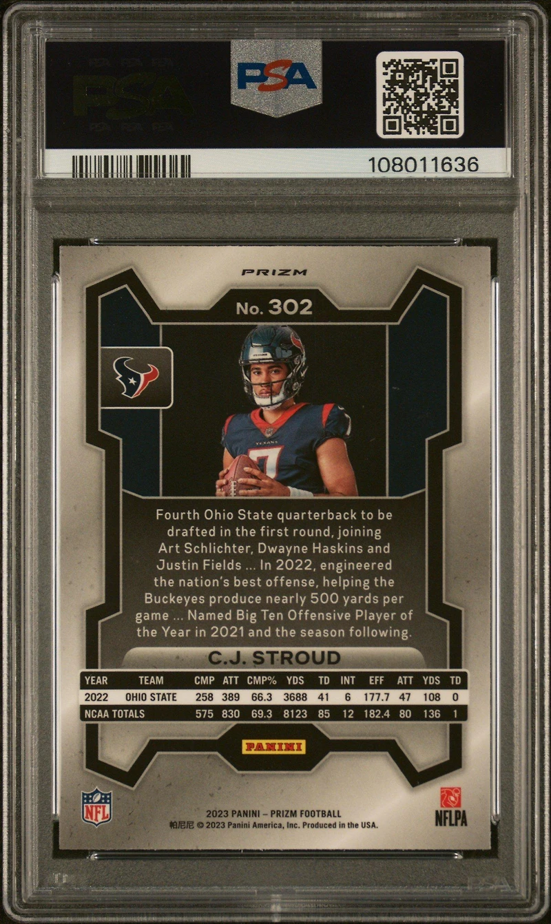 2023 Panini Prizm 302 Cj Stroud Variation PSA