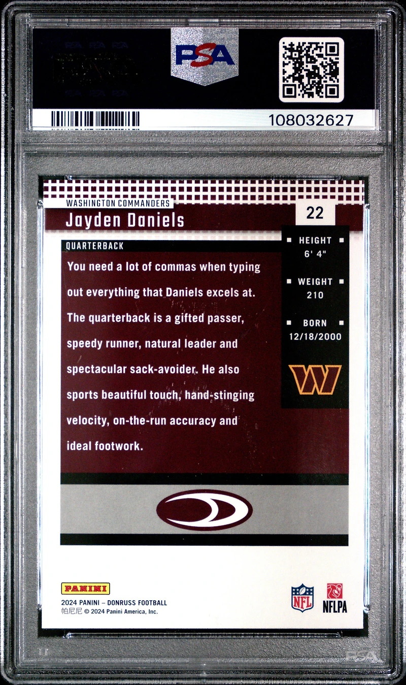 2024 Panini Donruss Retro 2004 22 Jayden Daniels PSA 10