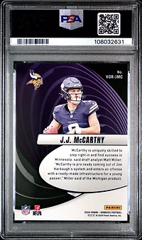 2024 Panini Donruss Vortex Vorjmc Jj Mccarthy PSA 10