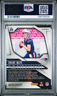2024 Panini Prizm 329 Drake Maye Lazer Prizm PSA