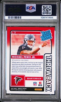 2024 Panini Donruss Rated Rookies Throwback 3 Michael Penix Jr. PSA 10