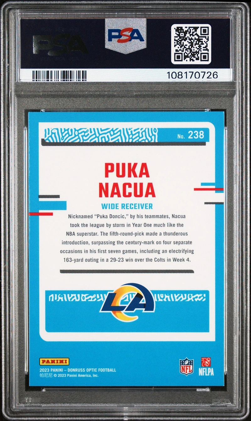 2023 Panini Donruss Optic 238 Puka Nacua PSA