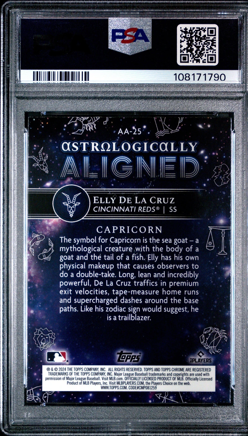 2024 Topps Chrome Cosmic Astrologically Aligned 25 Elly De La Cruz PSA 10