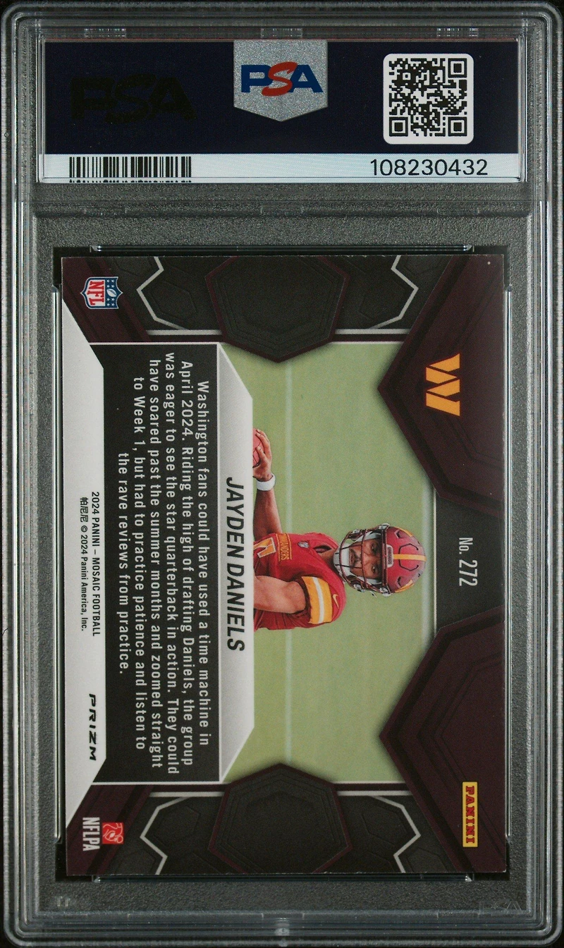 2024 Panini Mosaic 272 Jayden Daniels Green PSA 9
