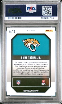 2024 Panini Prizm Emergent 12 Brian Thomas Jr. Green Wave PSA 10