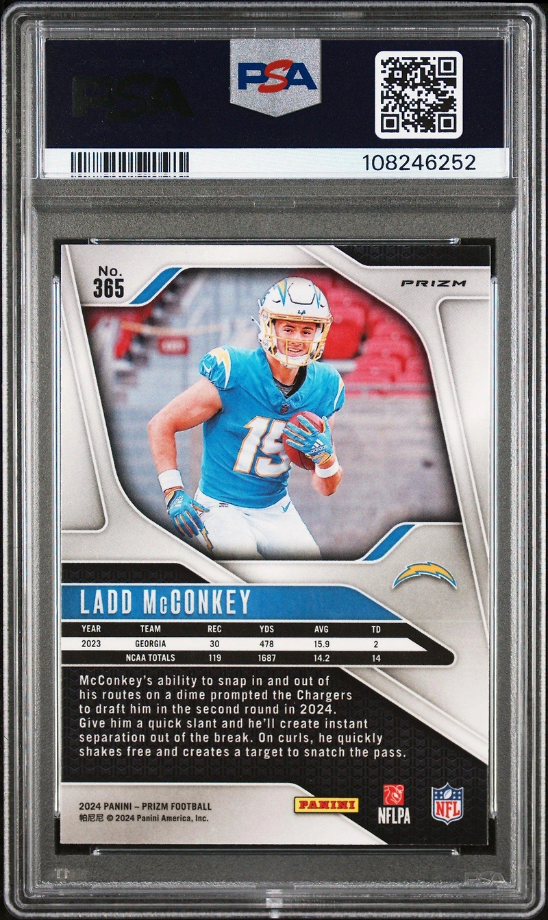 2024 Panini Prizm 365 Ladd Mcconkey Black & White Checker PSA 9