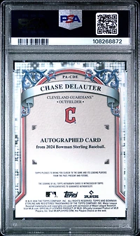 2024 Bowman Sterling Prospect Autographs Pacde Chase Delauter Speckle Refractor PSA 10