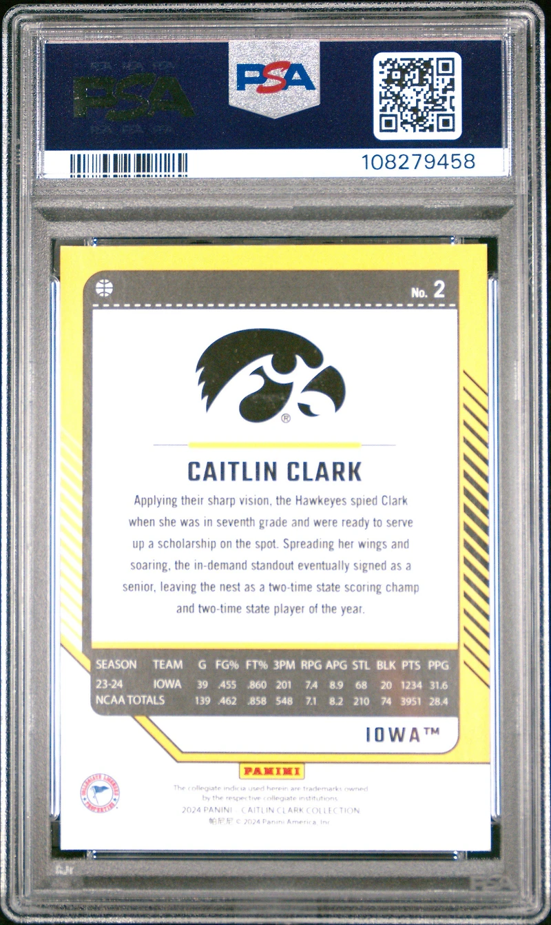 2024 Panini Caitlin Clark Collection Donruss Caitlin Clark PSA