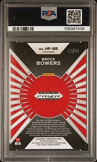 2024 Panini Prizm Draft Picks Hype Hpbb Brock Bowers Orange Pulsar PSA 10