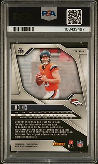 2024 Panini Prizm 309 Bo Nix Neon Green Pulsar PSA