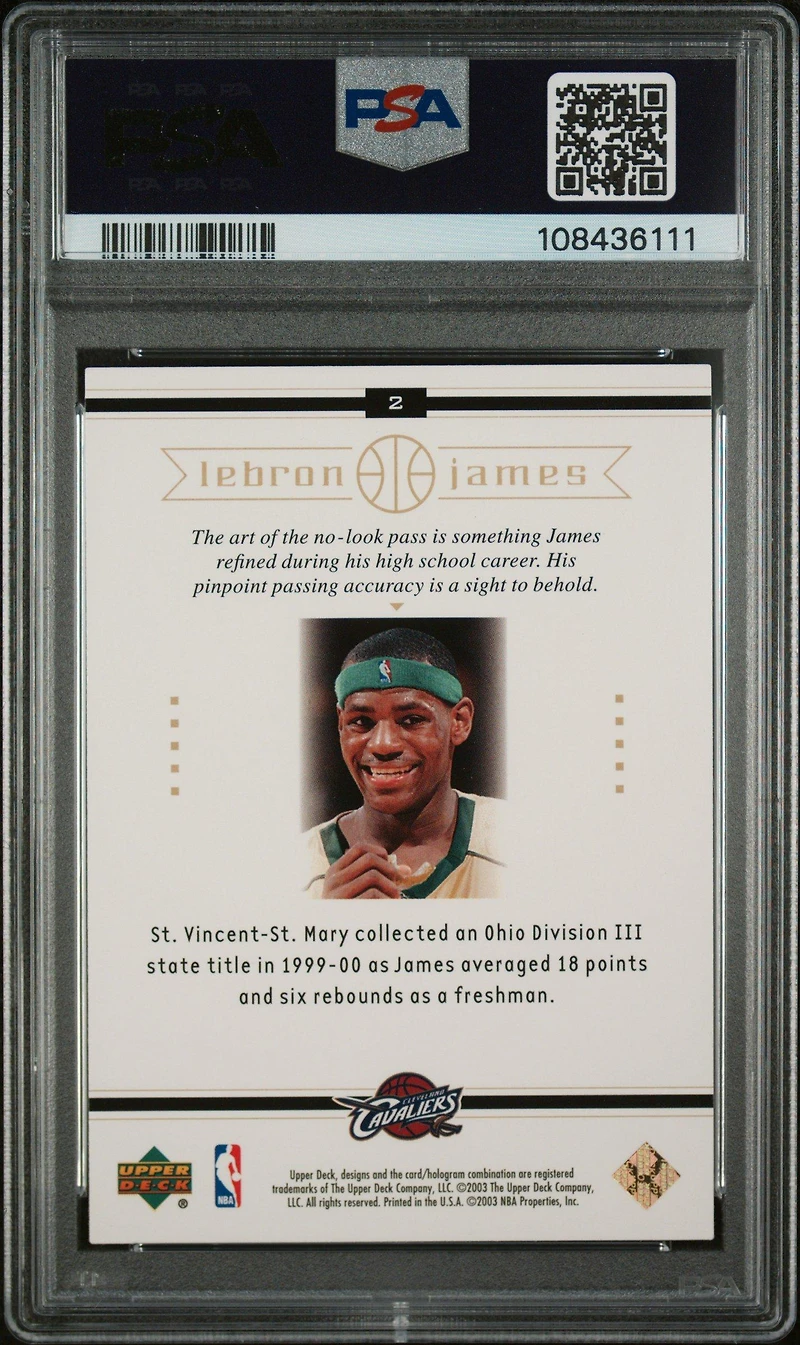 2003 Upper Deck Lebron James Box Set 2 Lebron James PSA 8