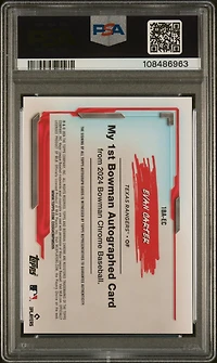 2024 Bowman Chrome My 1st Bowman Autographs 1baec Evan Carter Orange Refractor PSA 9