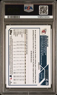 2023 Topps Chrome Update Autograph Acbn Bo Naylor Blue Raywave Refractor PSA 10