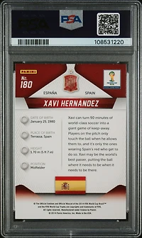 2014 Panini Prizm World Cup 180 Xavi Hernandez PSA 9