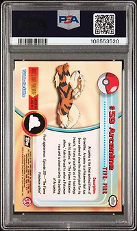 1999 Topps Pokemon Tv 59 Arcanine PSA