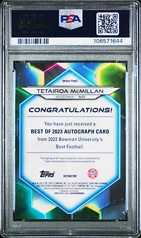 2023 Bowman University Best Best Of 2023 Autographs Boatmc Tetairoa Mcmillan PSA 8