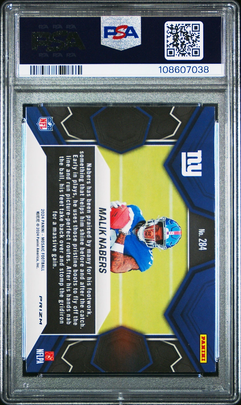 2024 Panini Mosaic 284 Malik Nabers Genesis PSA 10