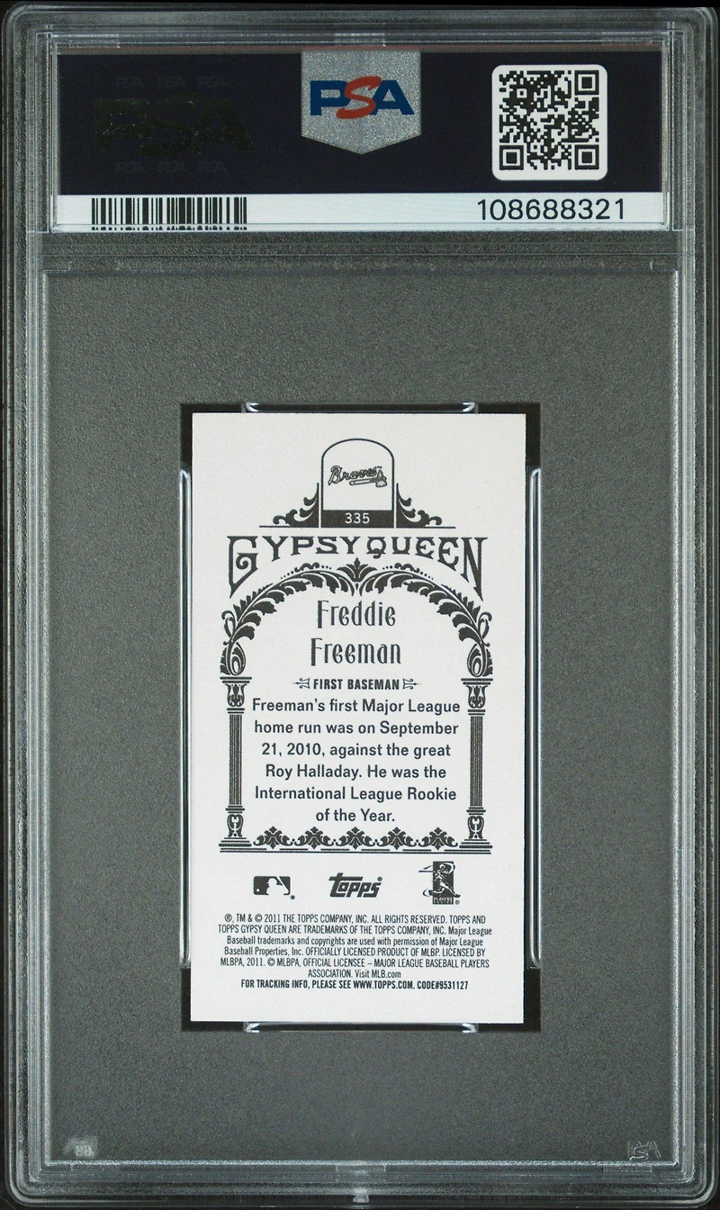 2011 Topps Gypsy Queen 335 Freddie Freeman Mini PSA 10