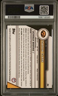 2023 Bowman University Chrome 34 Caitlin Clark Refractor PSA