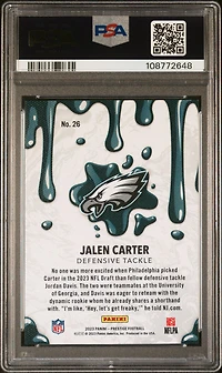 2023 Panini Prestige Nfl Drip 26 Jalen Carter PSA 10
