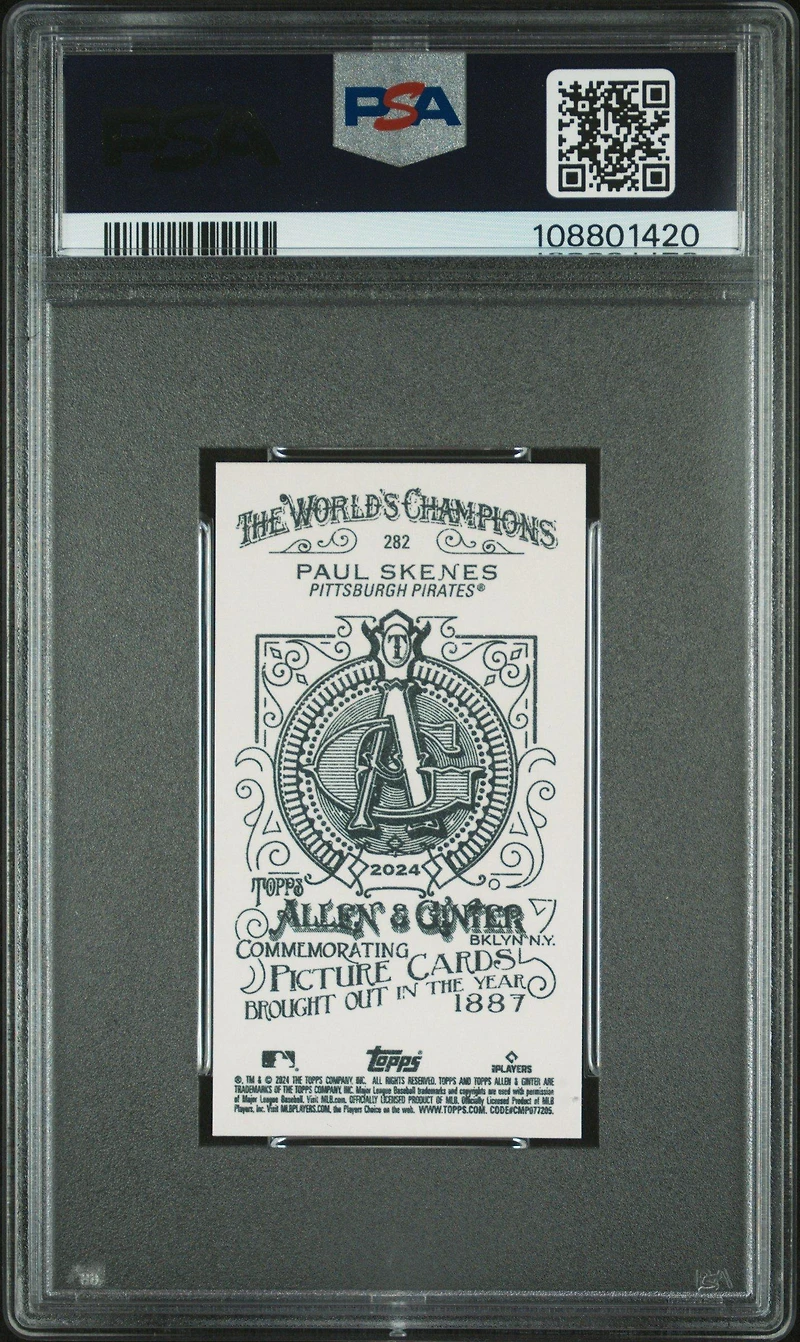 2024 Topps Allen & Ginter 282 Paul Skenes Mini-allen & Ginter Back PSA 10
