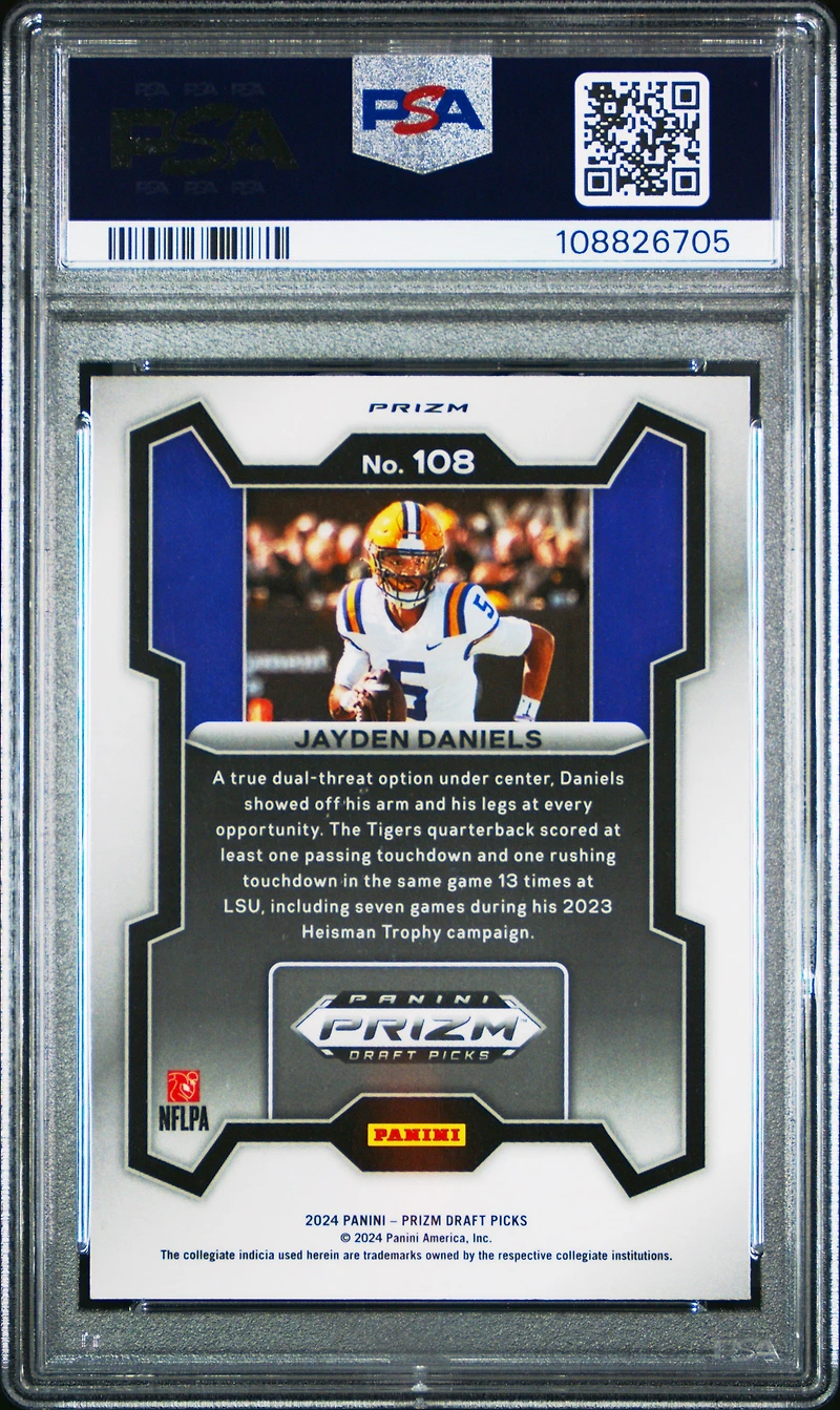 2024 Panini Prizm Draft Picks 108 Jayden Daniels Red Ice PSA 10
