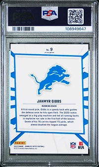 2023 Panini Donruss Optic My House! 9 Jahmyr Gibbs PSA 10