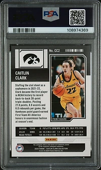 2024 Panini Caitlin Clark Collection College Contenders Cc2 Caitlin Clark Pointed Stars PSA 9