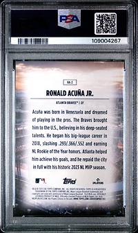 2025 Topps Home Field Advantage Ha2 Ronald Acuna Jr. PSA 9