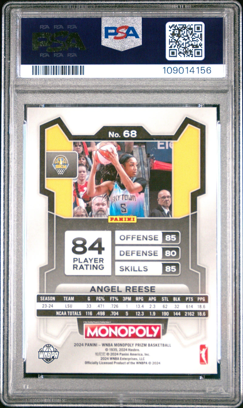 2024 Panini Prizm Monopoly Wnba 68 Angel Reese PSA 10