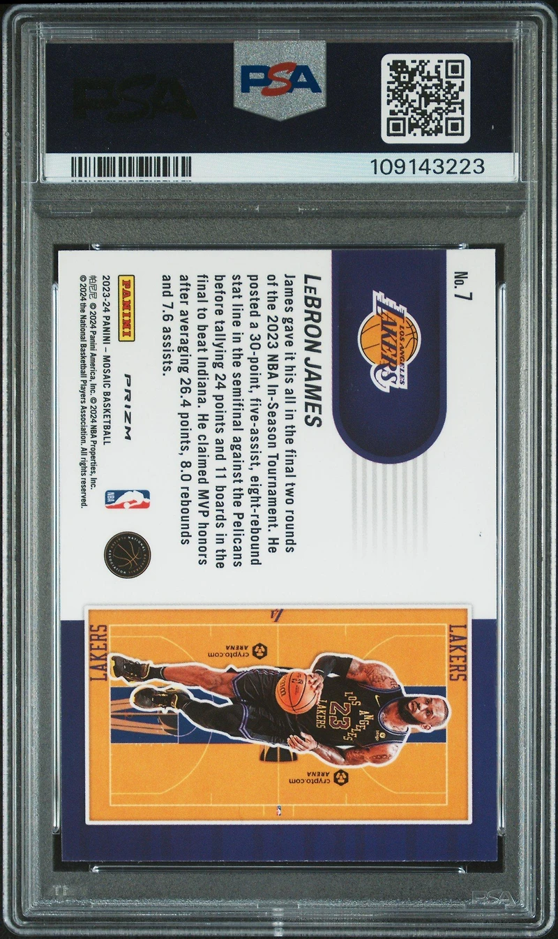 2023 Panini Mosaic Nba In-season Tournament 7 Lebron James PSA 10