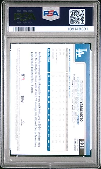 2025 Topps 231 Yoshinobu Yamamoto PSA 10
