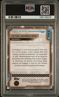 2023 Topps Cosmic Chrome Planetary Pursuit Pps9 Victor Wembanyama Sun PSA 10