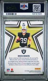 2024 Panini Rookies & Stars 114 Brock Bowers Purple PSA 10