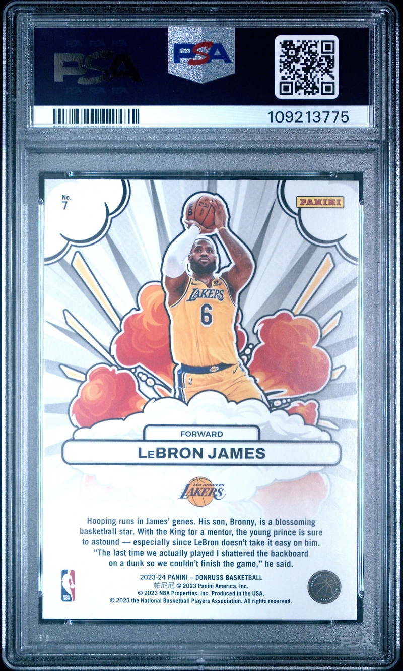 2023 Panini Donruss Bomb Squad 7 Lebron James PSA