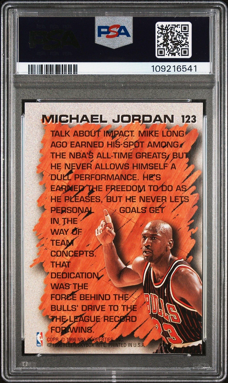 1996 Fleer 123 Michael Jordan PSA 8