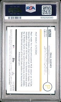 2024 Topps Update Us288 Paul Skenes Green Crackle Foil Board PSA 10